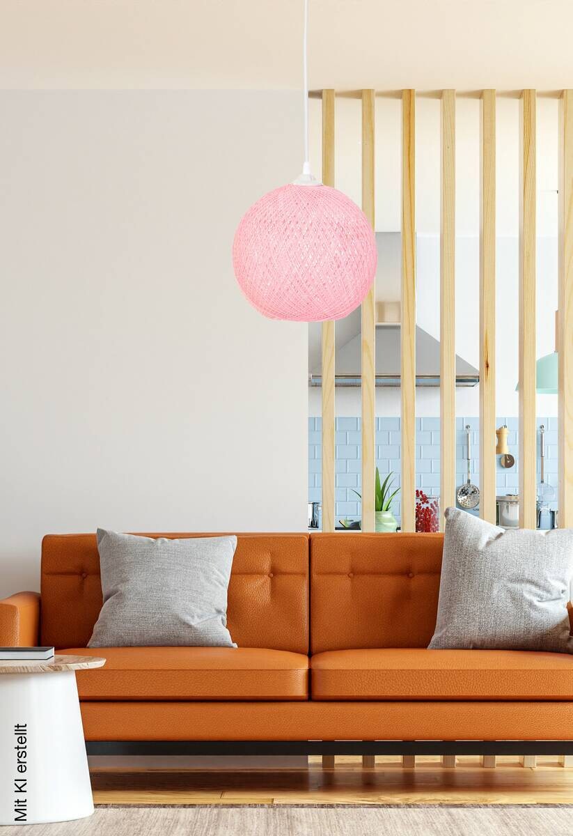 Opviq Pendelleuchte weiß rosa B/H/T/L/D: ca. 24x55x24x24x24 cm E27 1 Brennstellen