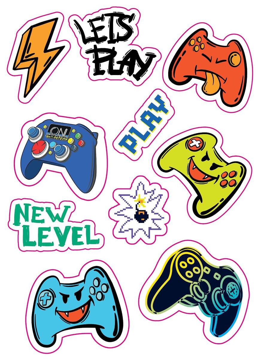 Wandsticker Gaming B/L: ca. 50x70 cm