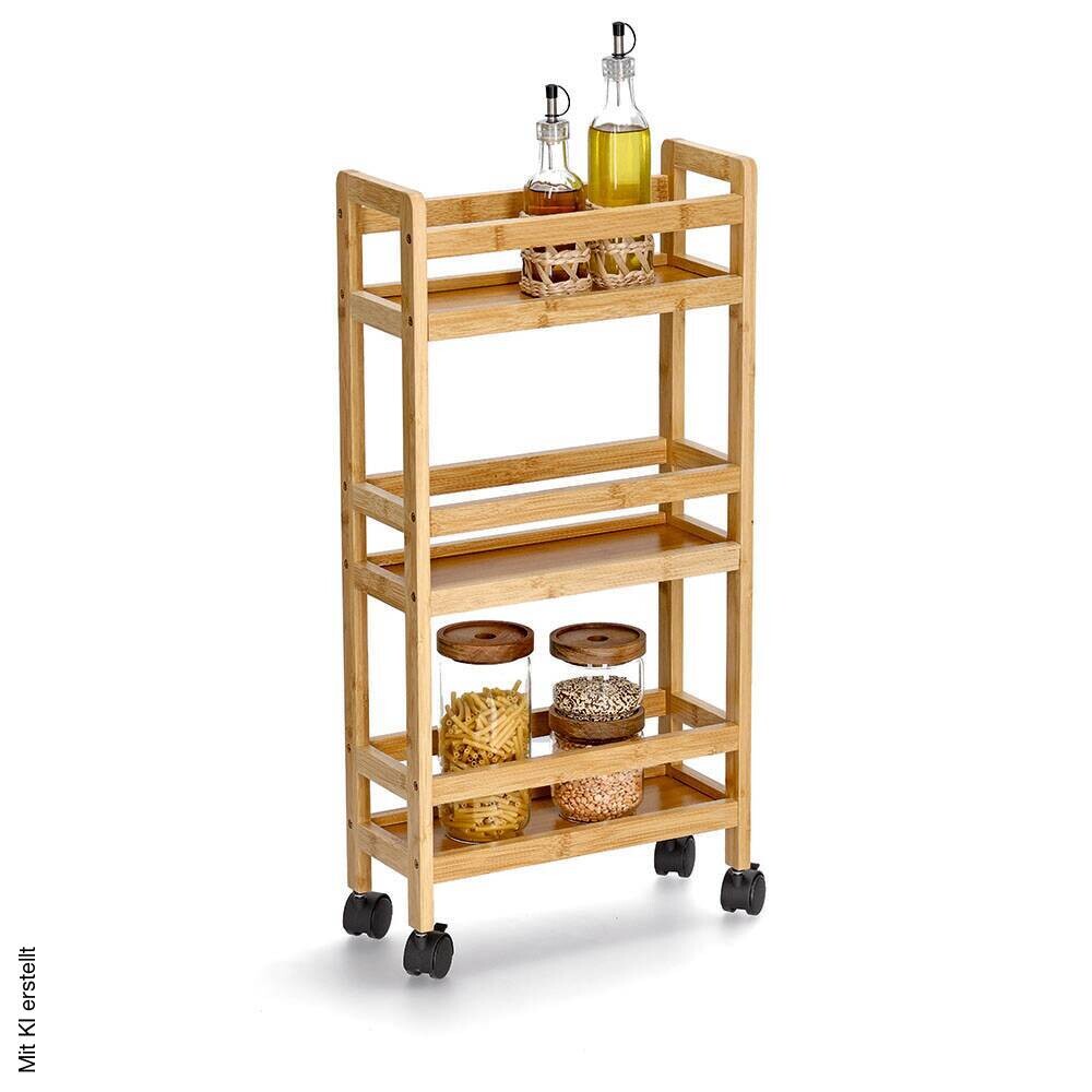 Rollwagen natur Bambus B/H/L: ca. 15x74x36 cm
