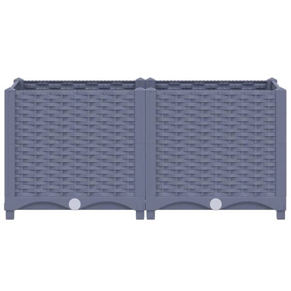 Hochbeet grau Polypropylen B/H/L: ca. 40x38x80 cm