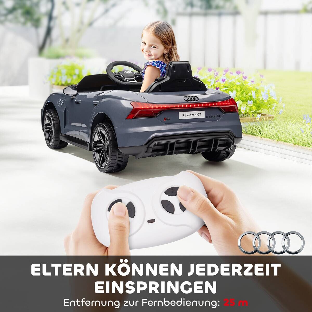 HOMCOM Kinder Elektroauto grau B/H/L: ca. 58x41x103 cm