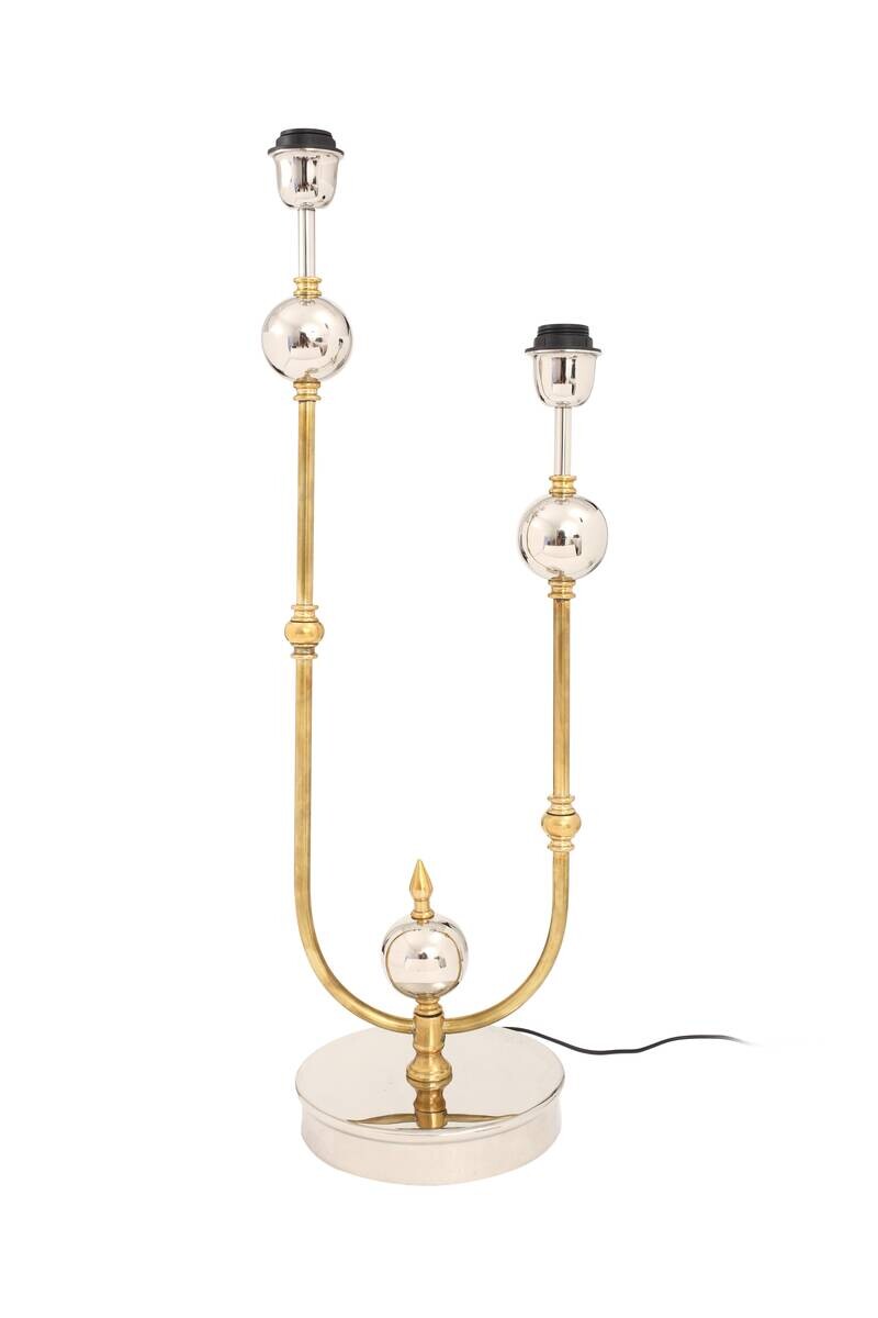 Kayoom Tischleuchte gold silber Eisen Messing Stahl B/H/L: ca. 25x77x21 cm E27 2 Brennstellen