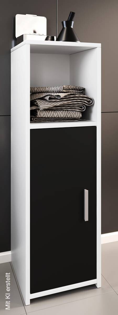 Midischrank Zalo weiß schwarz B/H/T: ca. 30x95x30 cm