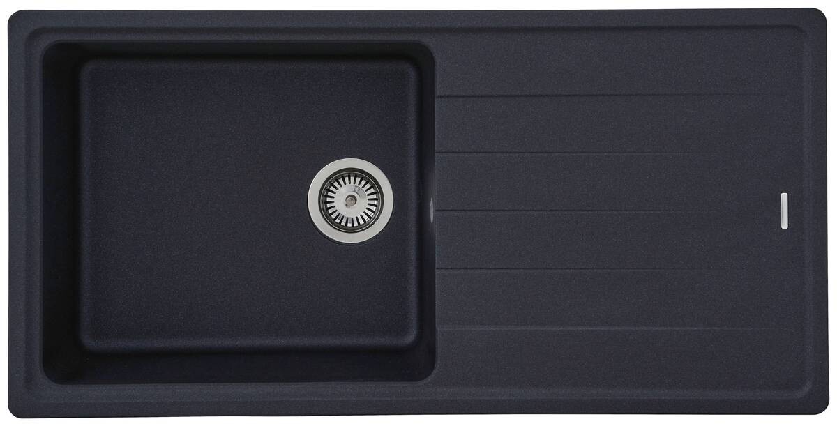 Respekta Einbauspüle Columbia 100 x 50 S schwarz Granitverbundmaterial B/H/T: ca. 100x18,5x50 cm