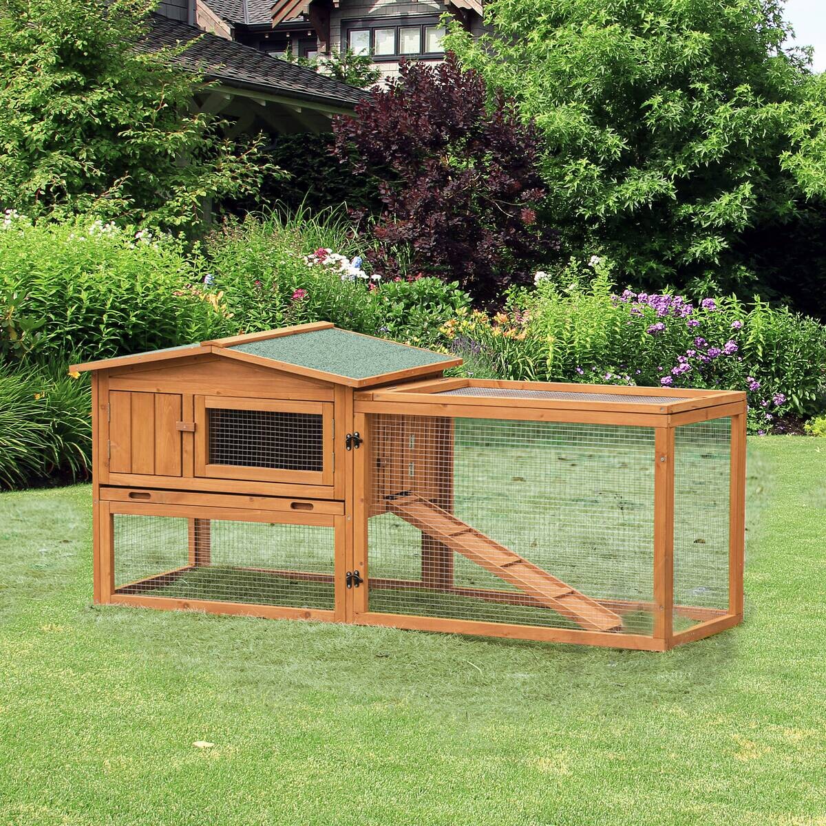 PawHut Stall orange Edelstahl B/H/L: ca. 58x156x68 cm