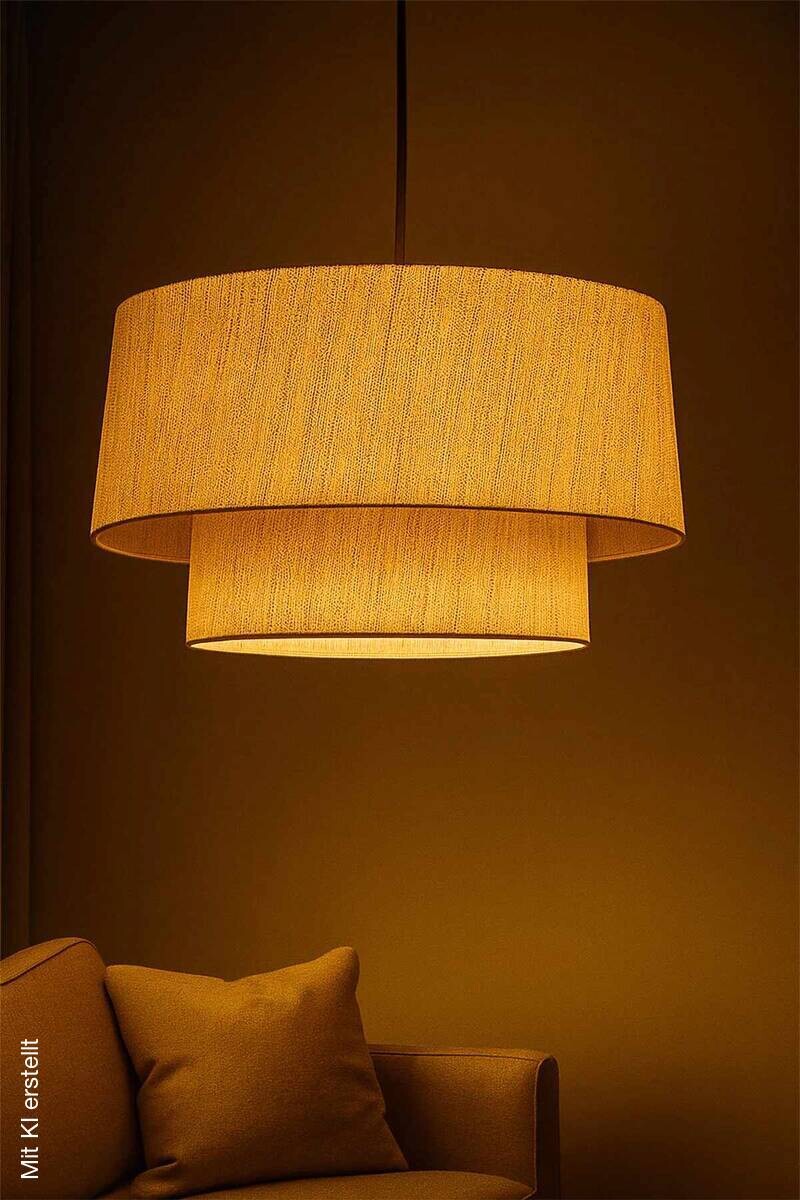 Pendelleuchte beige B/H/L/D: ca. 22x60x22x22 cm E27 1 Brennstellen