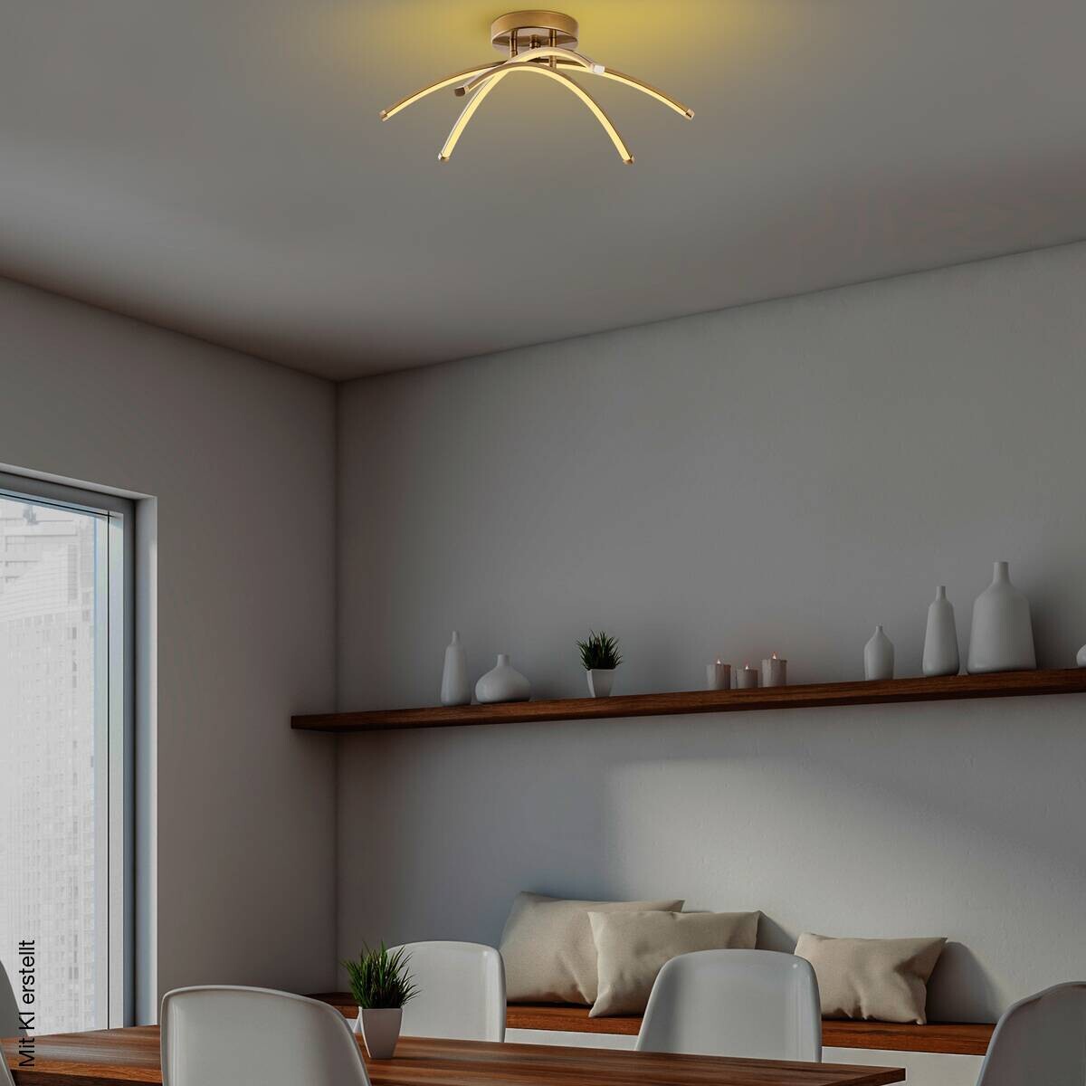 Opviq LED-Deckenleuchte gold B/H/T: ca. 57x20x57 cm