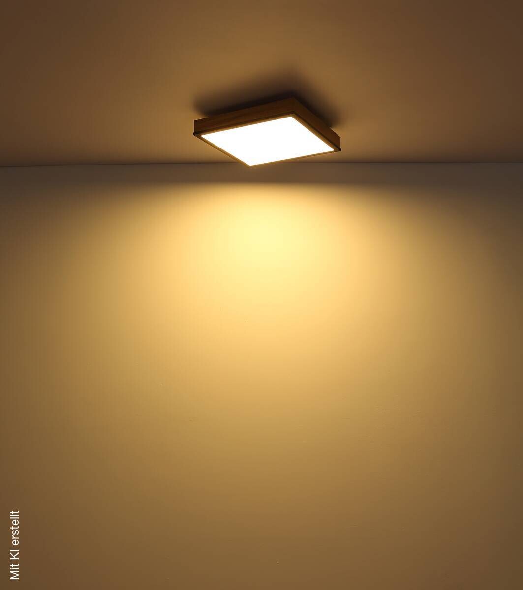 LED-Deckenleuchte Doro Holzoptik Graphit Metall Kunststoff Holz B/H/L: ca. 30x6x30 cm