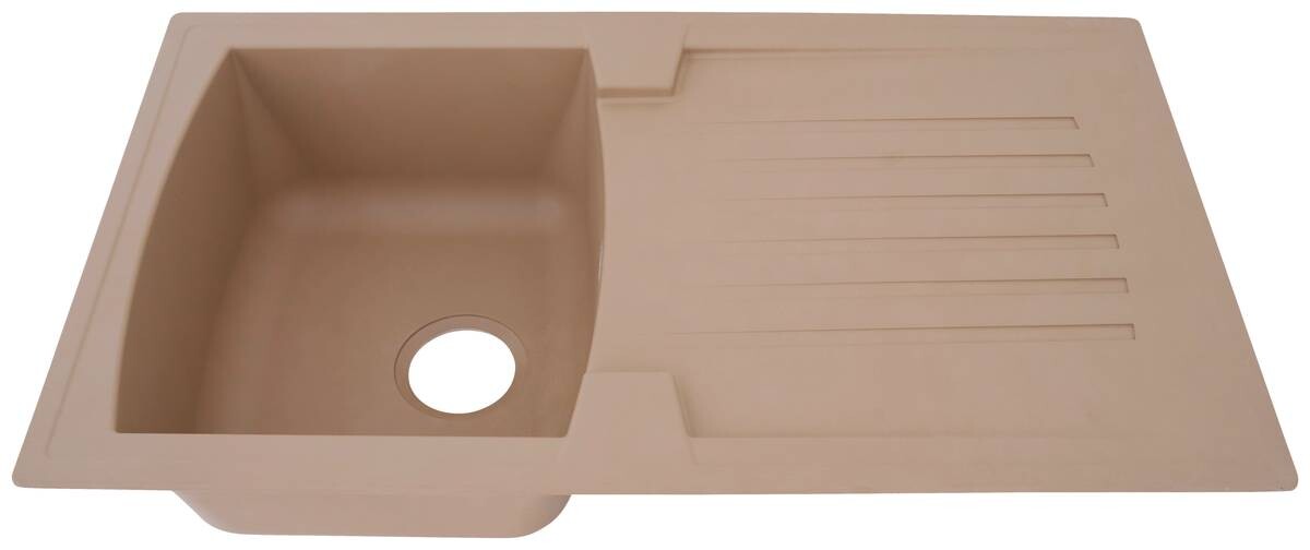 Respekta Einbauspüle Boston 86 x 50 B sandbeige Mineralite B/H/T: ca. 86x20x50 cm