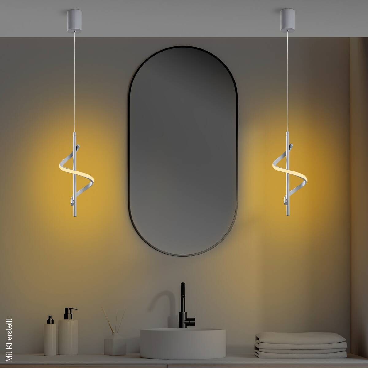 Opviq LED-Pendelleuchte grau B/H/T: ca. 16x100x16 cm