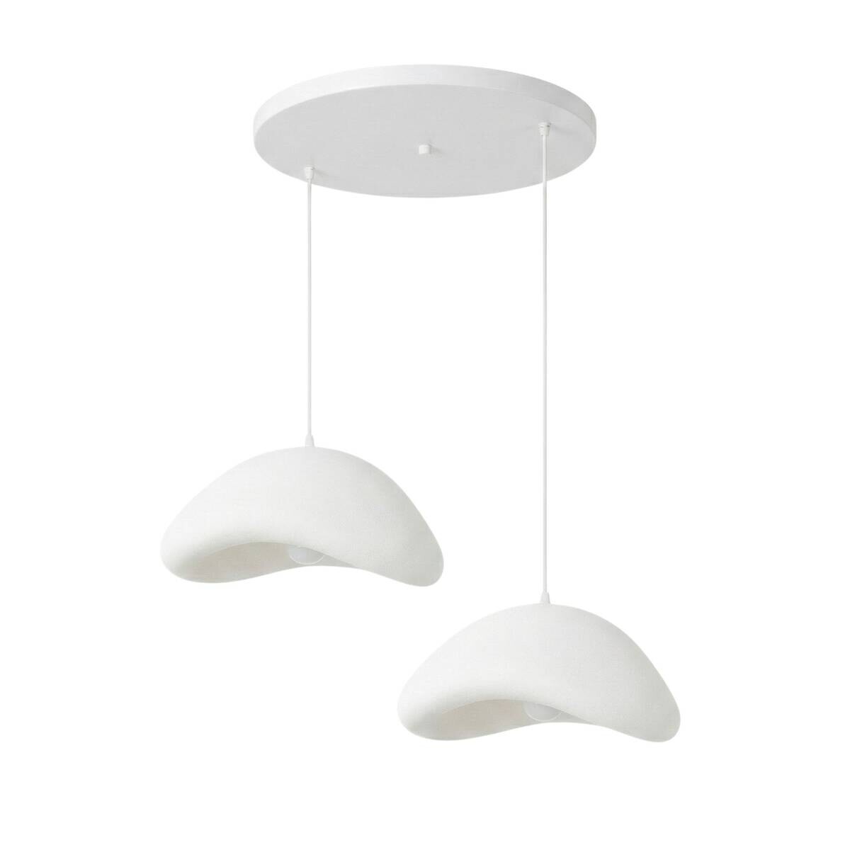 Opviq Pendelleuchte weiß B/H/T: ca. 74x106x74 cm E27 2 Brennstellen