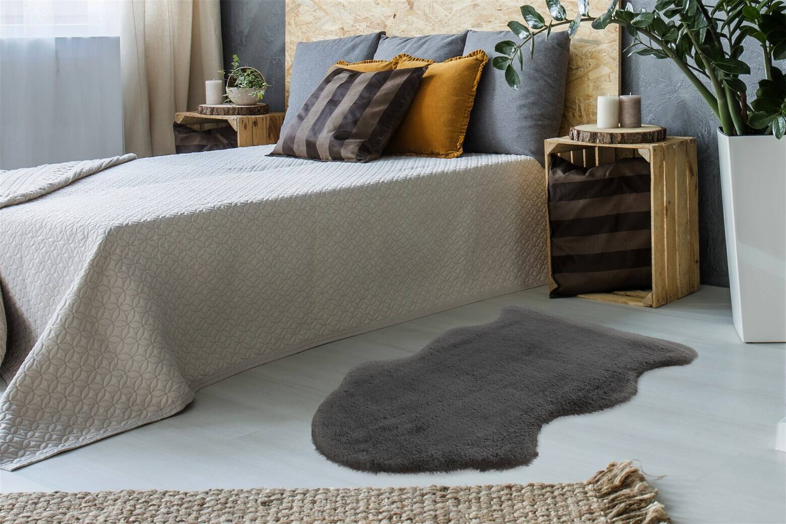 Kayoom Hochflorteppich Estonia - Kunda grau B/L: ca. 60x90 cm