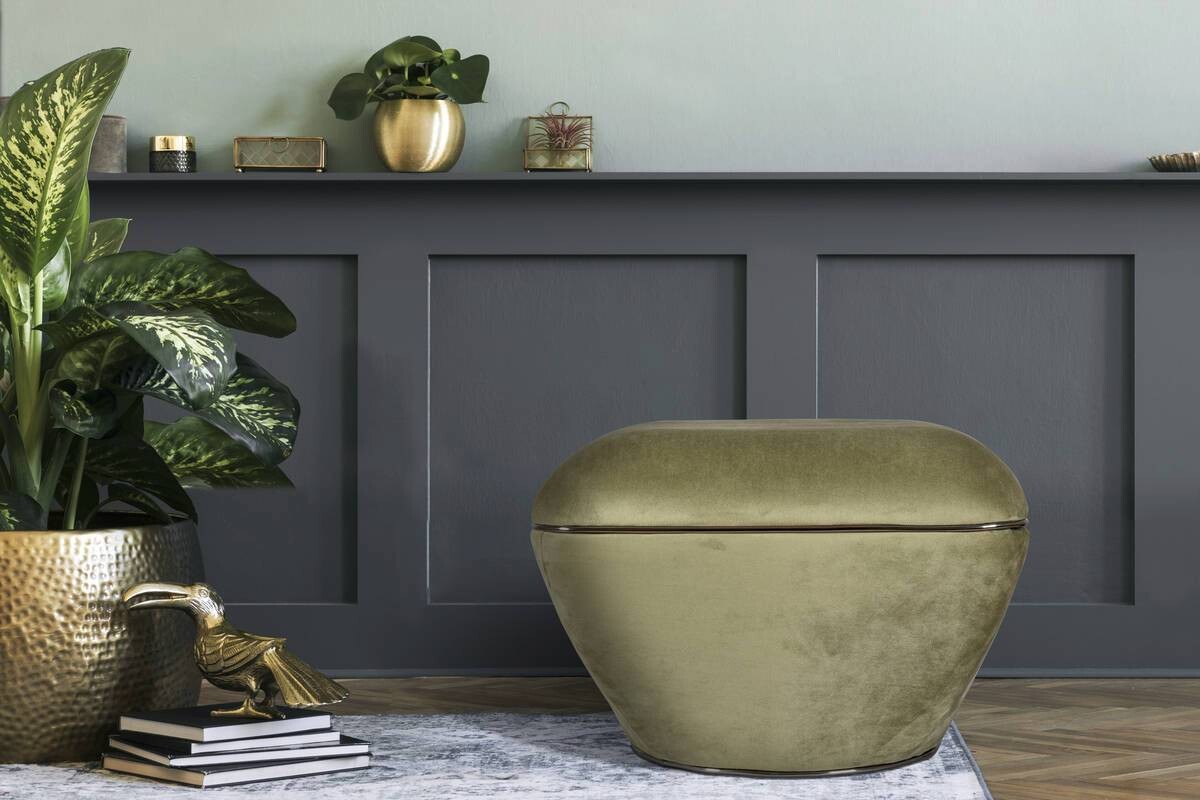 360 Living Hocker Contessa 100 grün Graphit B/H/T: ca. 60x42,5x60 cm