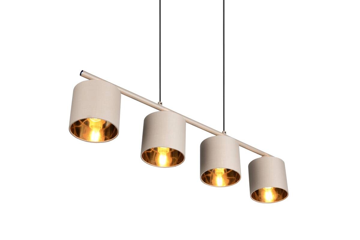 Reality Pendelleuchte Tommy beige Metall Stoff B/H/L: ca. 12x15x75 cm E14 4 Brennstellen