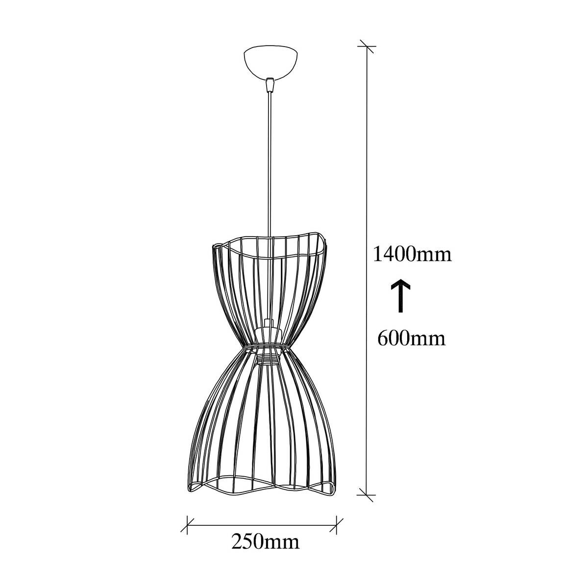 Opviq Pendelleuchte Metall B/H/T: ca. 25x140x25 cm E27 1 Brennstellen