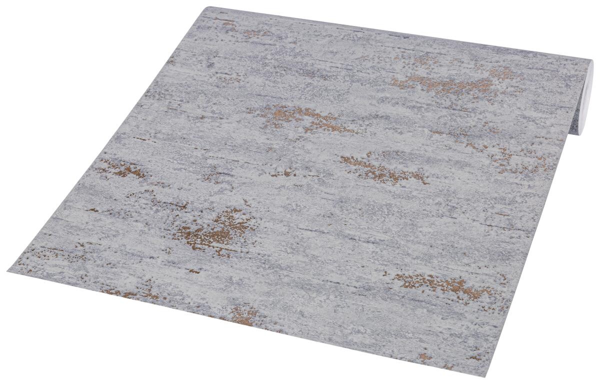 Vliestapete Struktur grau Kupfer B/L: ca. 53x1005 cm