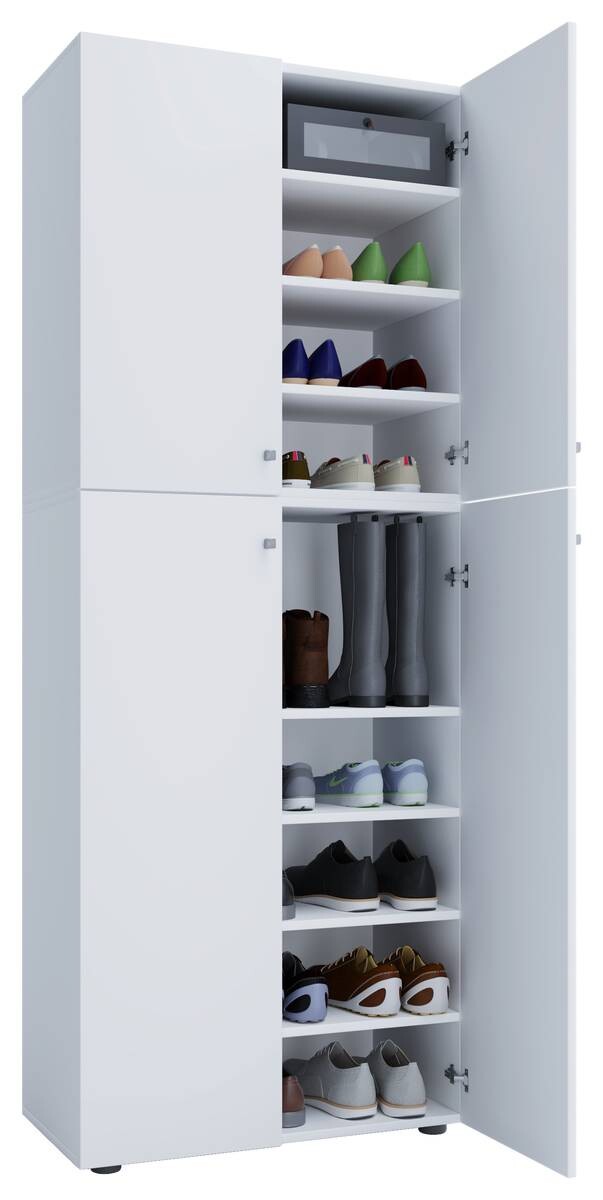 Schuhschrank Lona XXL weiß B/H/T: ca. 70x182x39 cm