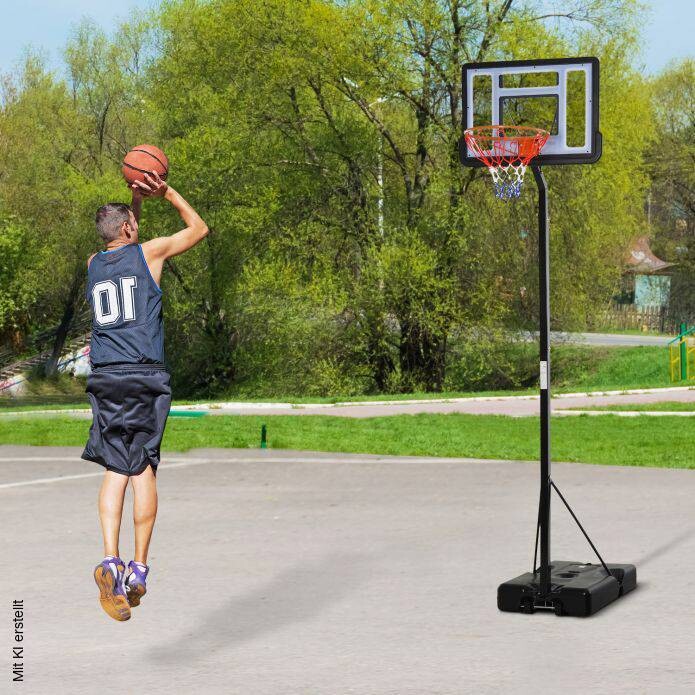 HOMCOM Basketballkorb schwarz H/L: ca. 350x86 cm