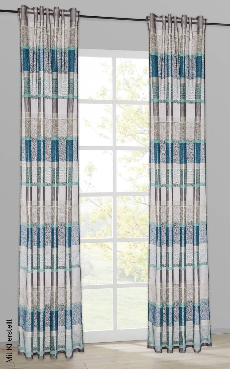 Kombivorhang Chelsea blau B/L: ca. 145x245 cm