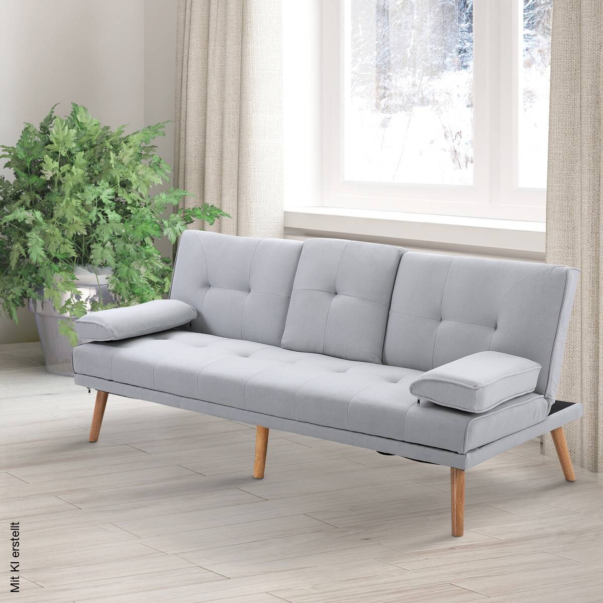 Schlafsofa 833-663 hellgrau B/H/T: ca. 181x78x77 cm