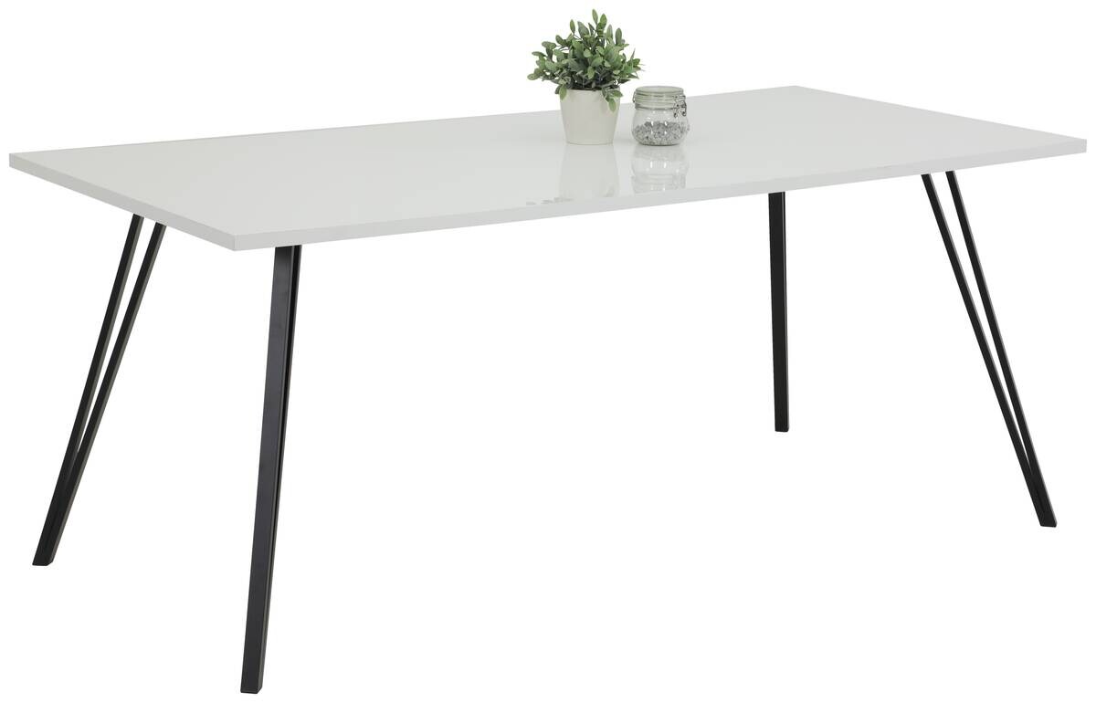 Esstisch Jennifer weiß schwarz B/H/T: ca. 180x76x90 cm