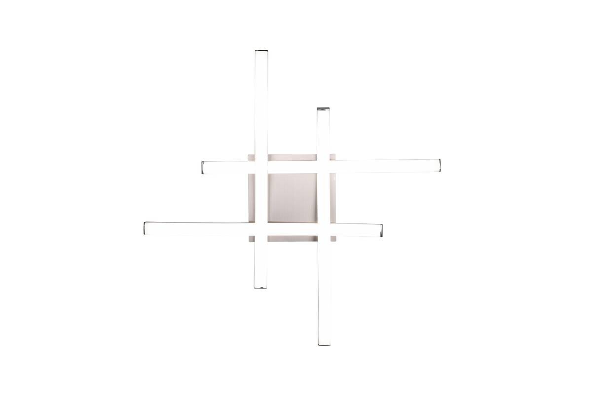 Reality Deckenleuchte R62474407 Route nickel matt weiß Metall Kunststoff B/H/T: ca. 46x7x46 cm