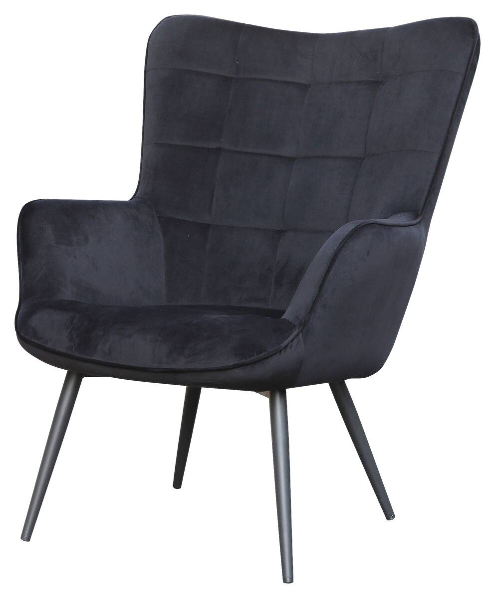 byLIVING Sessel UTA schwarz schwarz Stoff Metall B/H/T: ca. 72x97x80 cm
