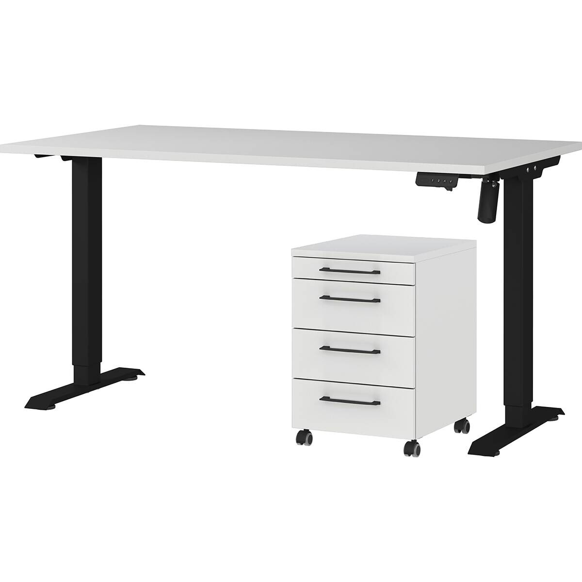 Büro-Sets 9749-581 Lichtgrau schwarz B/H/T: ca. 197x119x80 cm