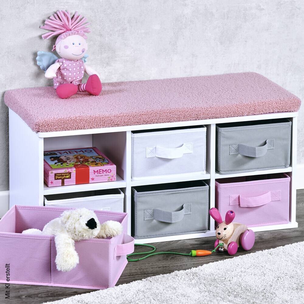 Kesper Kinder-Sitzbank rosa Polyester B/H/L: ca. 29,5x31x68 cm