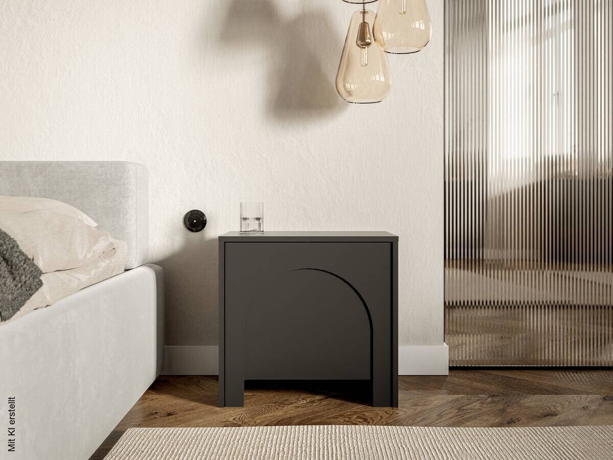 Nachtkonsole ARCO schwarz B/H/T: ca. 50x49x35 cm