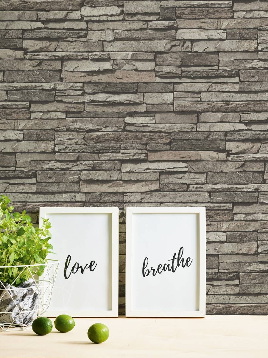 A.S.Creation Vliestapete schwarz grau creme B/H/D: ca. 53x1005x9,3 cm