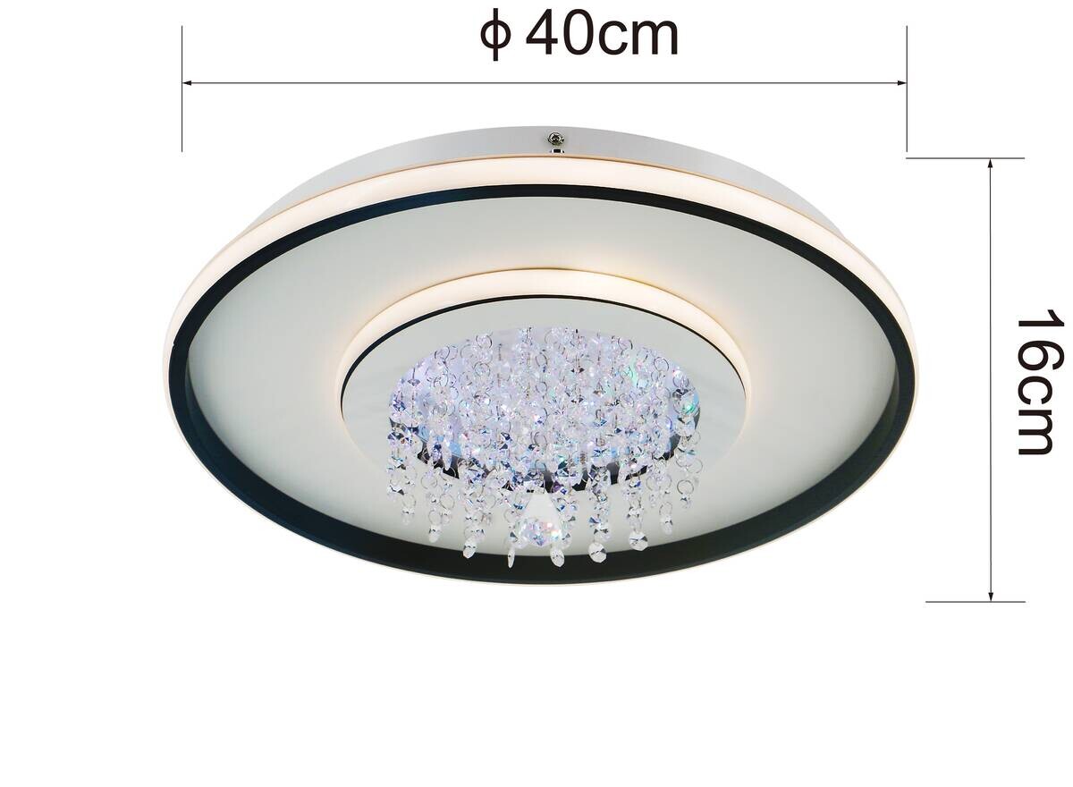 POCOline LED-Deckenleuchte Anna schwarz Metall Kunststoff B/H/L: ca. 40x16x40 cm