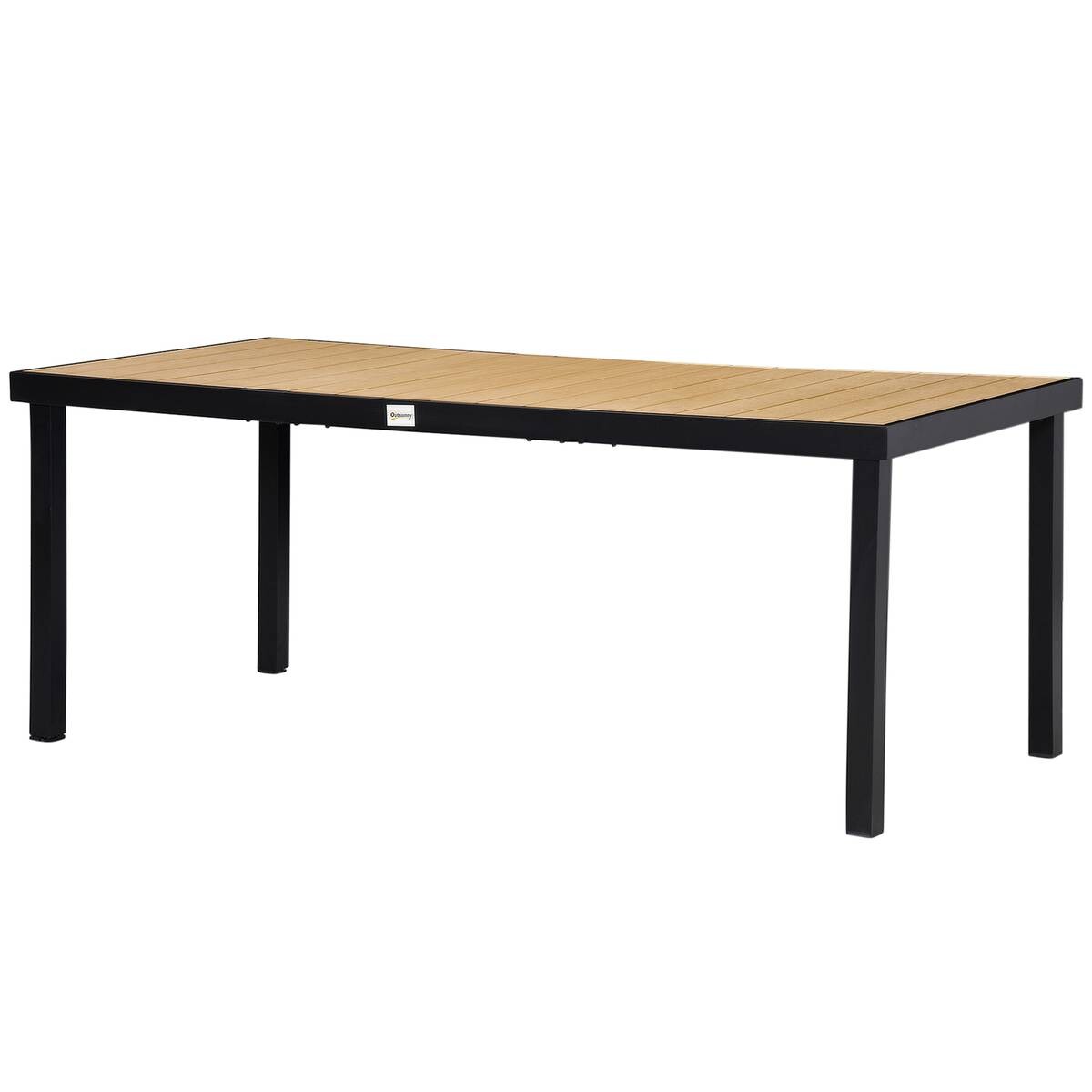 Outsunny Gartentisch natur Kunststoff B/H/L: ca. 90x74x190 cm