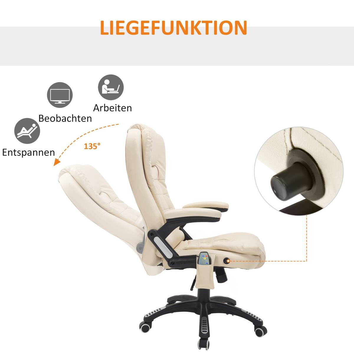 Chefsessel A2-0057 beige PVC Kunstleder