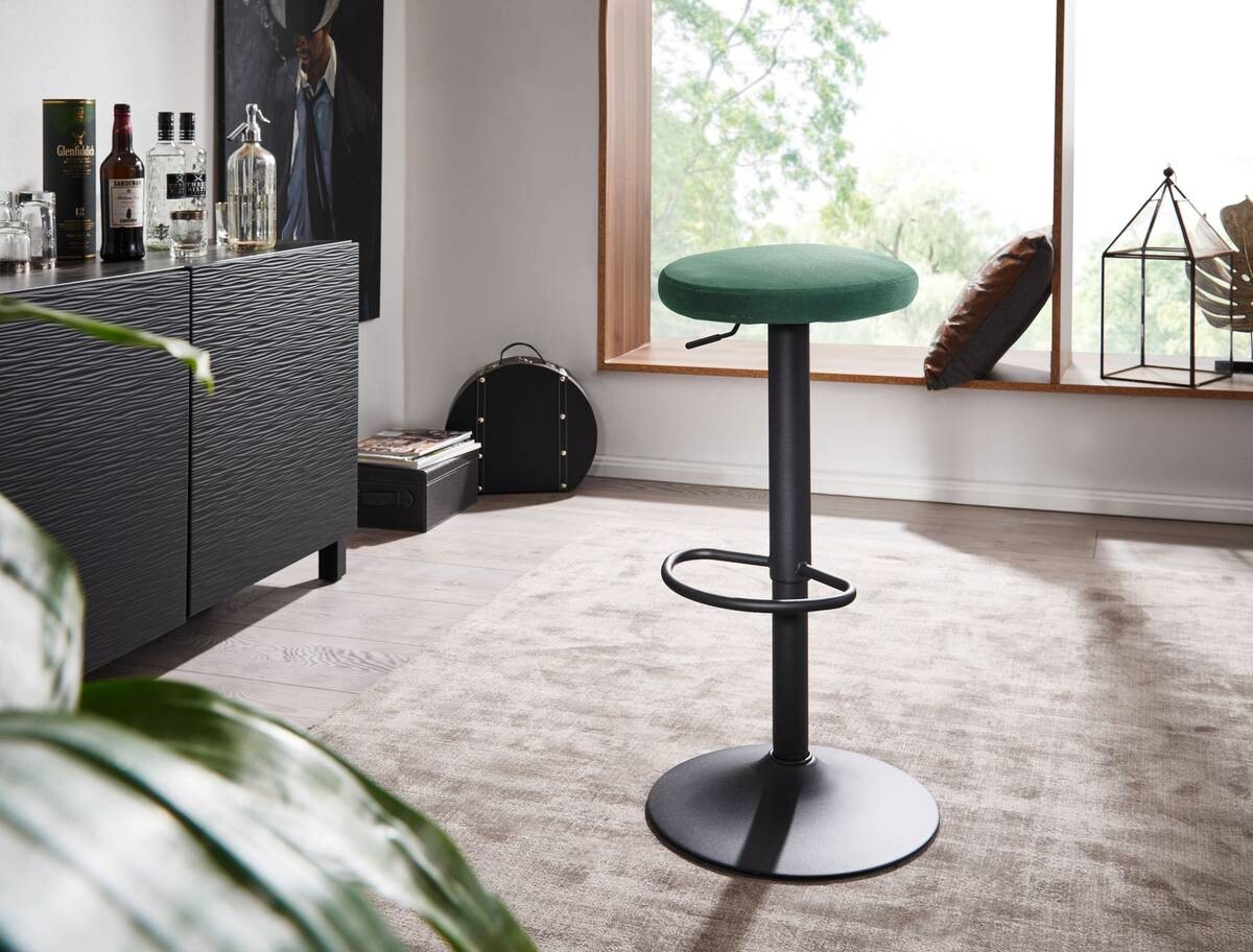 Barhocker grün Stoff B/H/T: ca. 40x58x40 cm