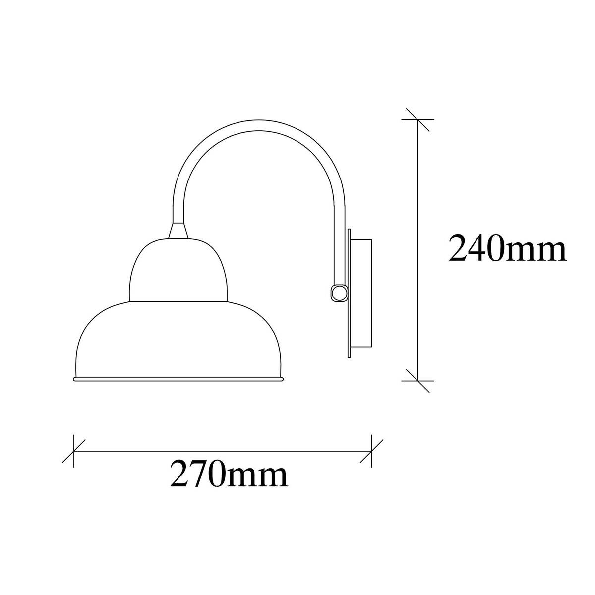 Opviq Wandleuchte Berceste schwarz Metall B/H/T/L: ca. 20x24x27x20 cm E27 1 Brennstellen