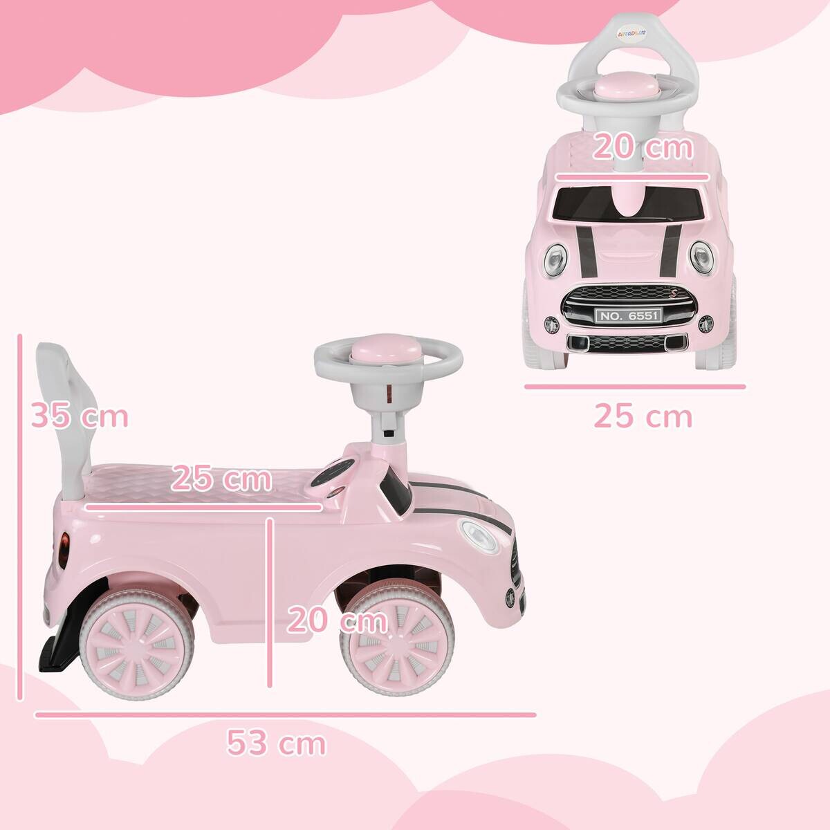 AIYAPLAY Rutschauto rosa B/H/L: ca. 25x35x53 cm