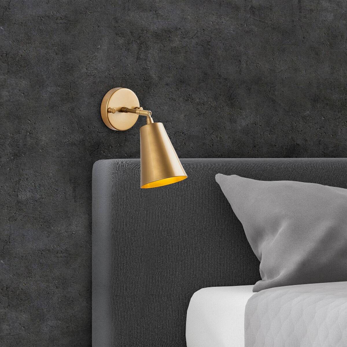 Opviq Wandleuchte Evander gold Metall Glas B/H/T/L/D: ca. 26x21x26x10x10 cm E27 1 Brennstellen