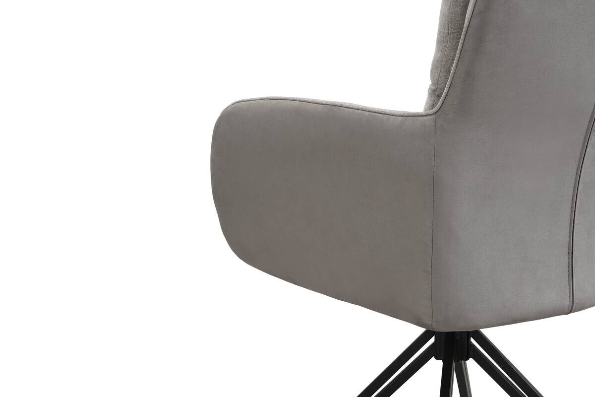 Stuhl TINO, 2er-Set schwarz grau Metall Microfaser B/H/T: ca. 62x94x70 cm