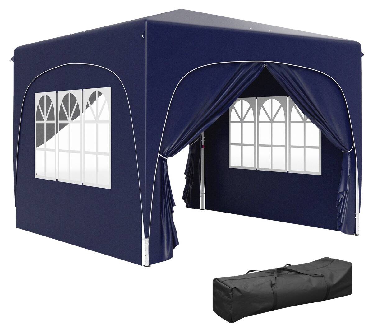 Outsunny Pavillon blau Polyester B/H/L: ca. 300x273x300 cm