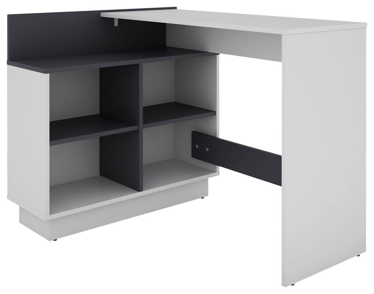 Eckschreibtisch BERNI weiß Graphit B/H/T: ca. 102x77,5x80 cm