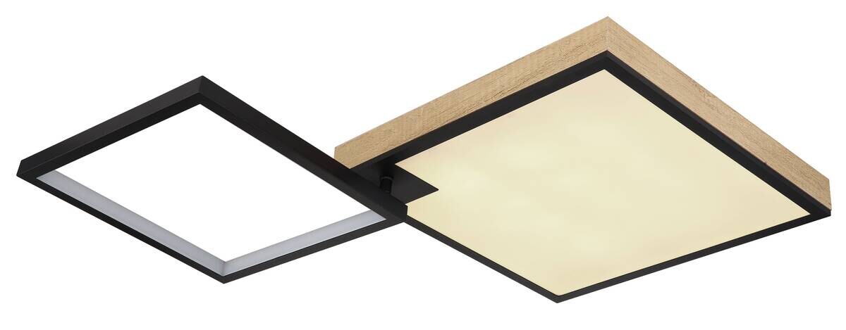 GLOBO LED-Deckenleuchte schwarz Opal Acryl Metall B/H/T: ca. 55x10x85,5 cm