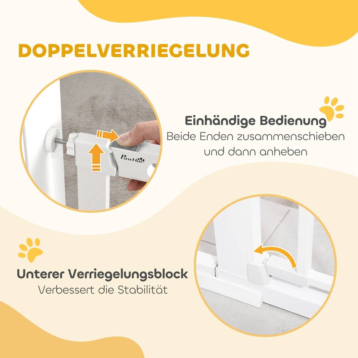 PawHut Türschutzgitter weiß Metall B/H/L: ca. 2x76x131 cm