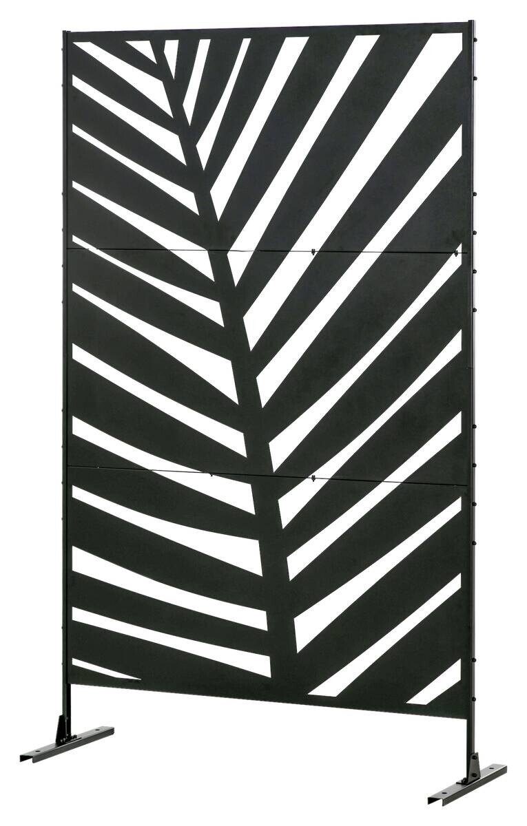 Outsunny Sichtschutz schwarz Stahl B/H/L: ca. 45x198x122 cm