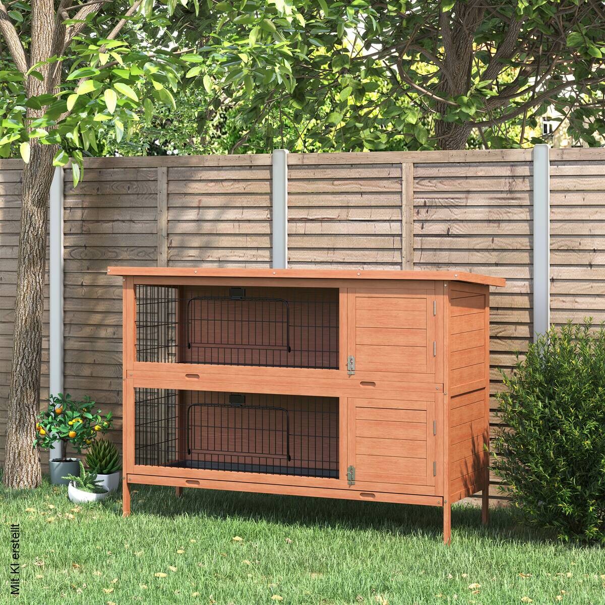 PawHut Kleintierstall orange Holz B/H/L: ca. 50x93x136,4 cm