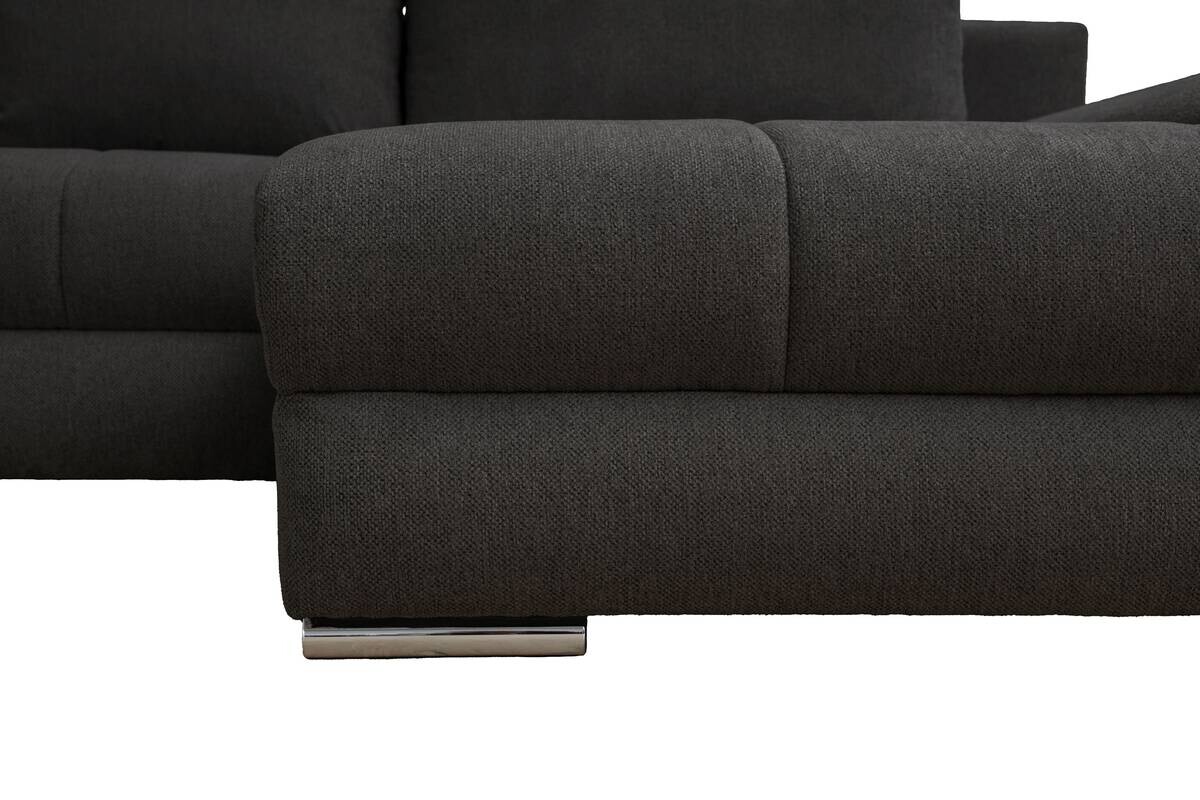 Ecksofa mit Bettfunktion und Bettkasten Lorenz schwarz Microfaser B/H/T: ca. 284x74x180 cm
