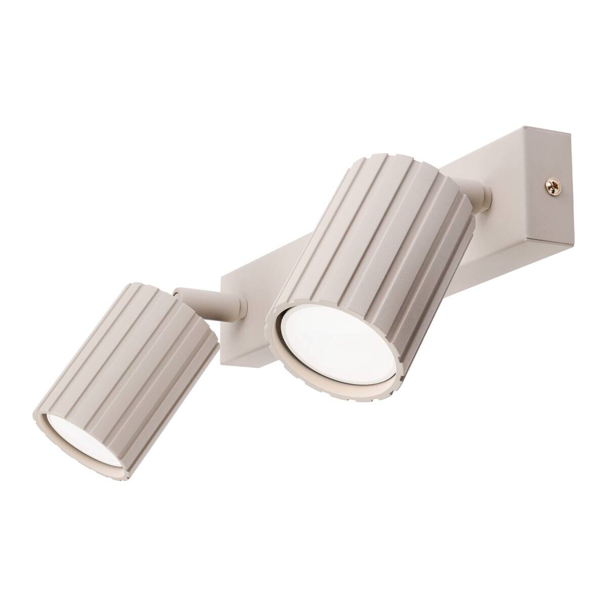 Lamkur Strahler Prisma beige Stahl B/H/L: ca. 6,5x16,5x30 cm 2 Brennstellen