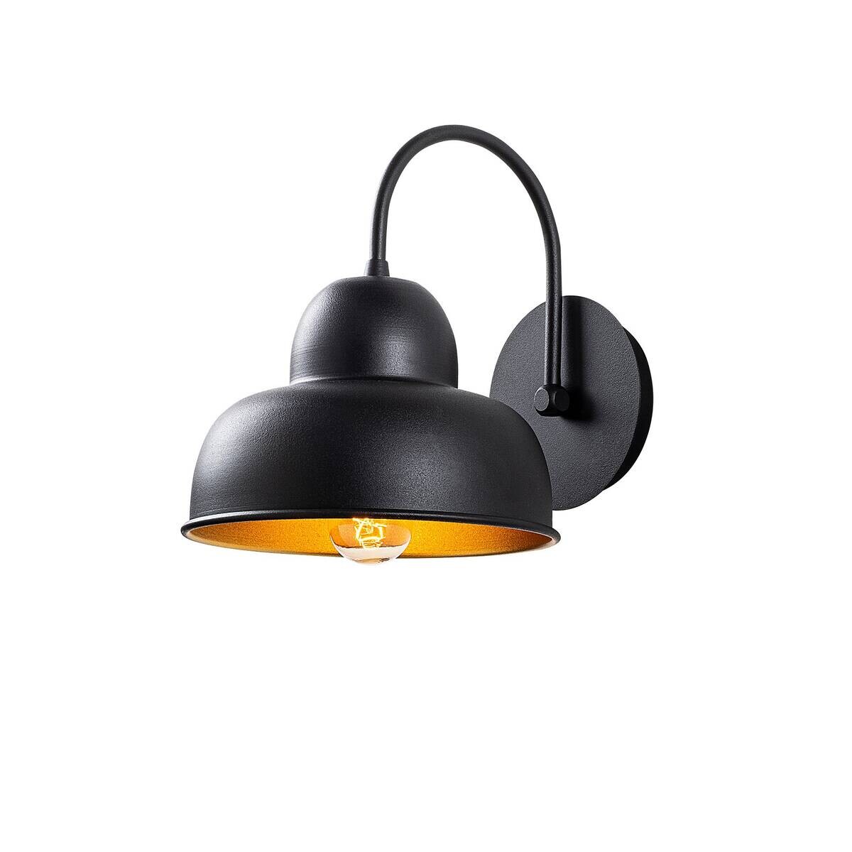 Opviq Wandleuchte Berceste schwarz Metall B/H/T/L: ca. 20x24x27x20 cm E27 1 Brennstellen