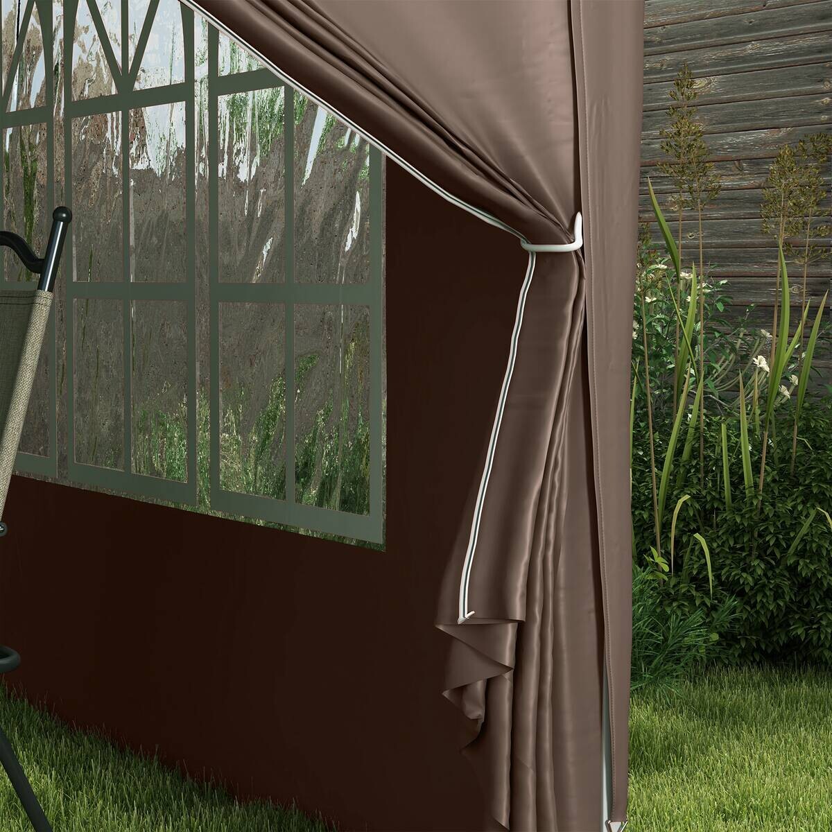 Outsunny Pavillon kaffee Polyester B/H/L: ca. 295x258x295 cm