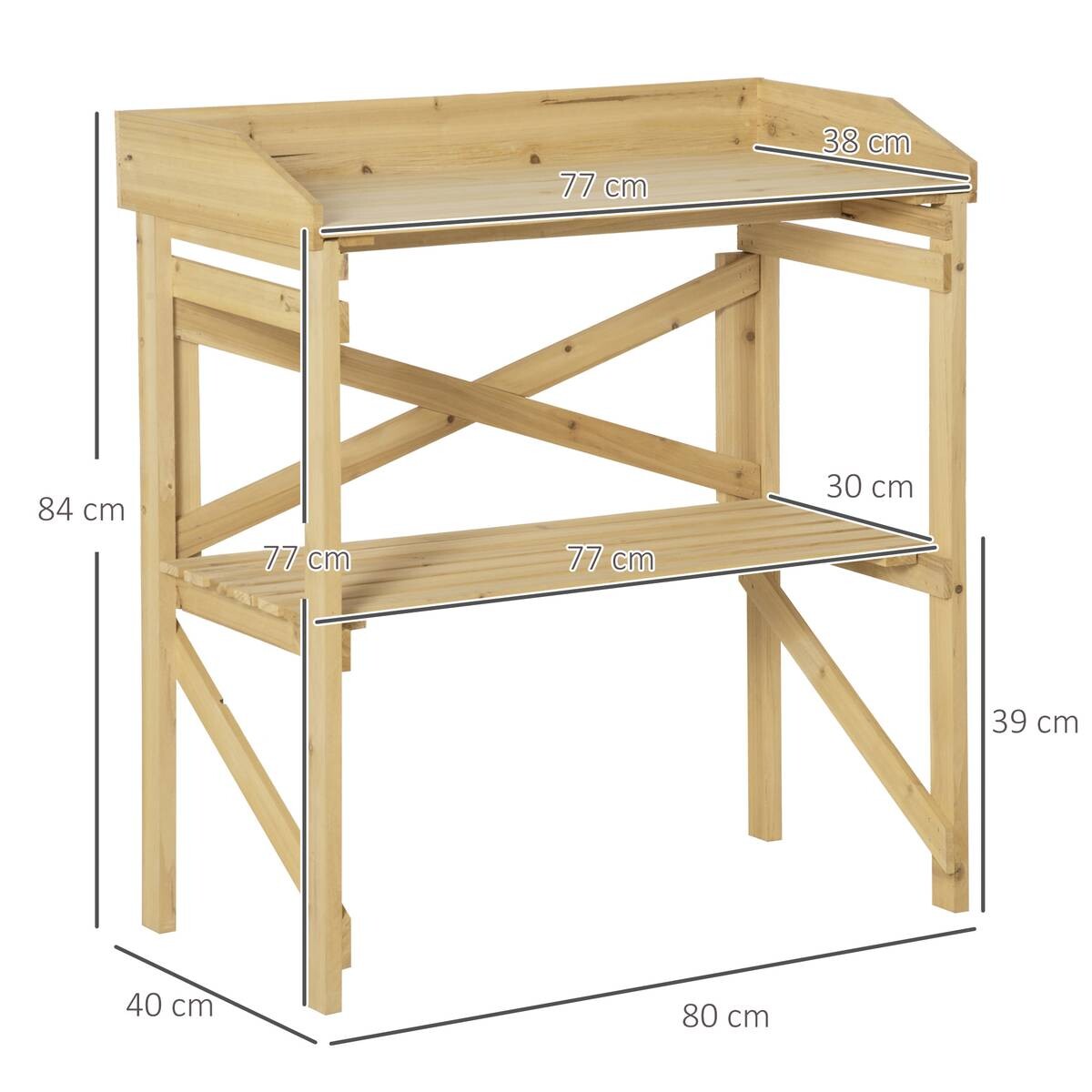 Outsunny Pflanztisch natur B/H/T: ca. 40x84x80 cm ca. 40 kg